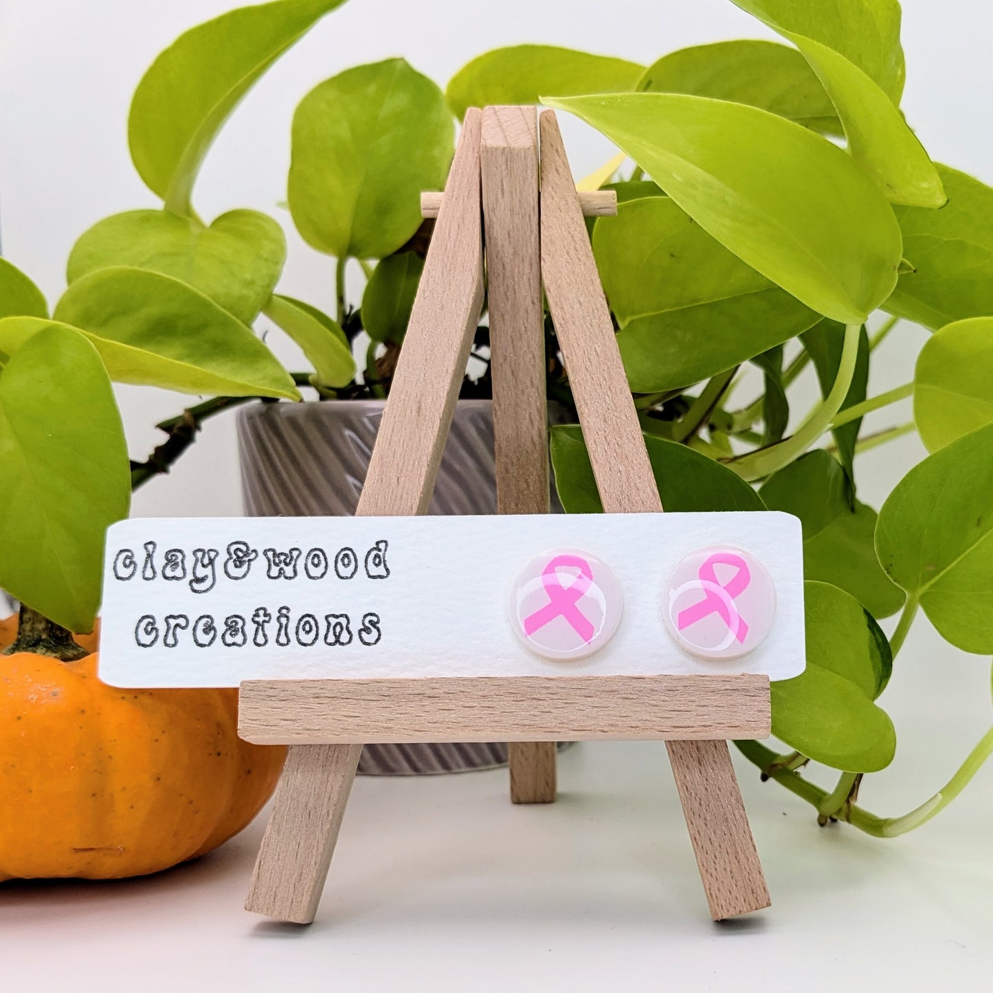 Pink Ribbon Earrings for Breast Cancer Awareness 🎀