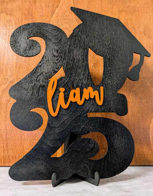2025 Graduation Sign – Guestbook Keepsake with Stand – Personalized Senior Gift